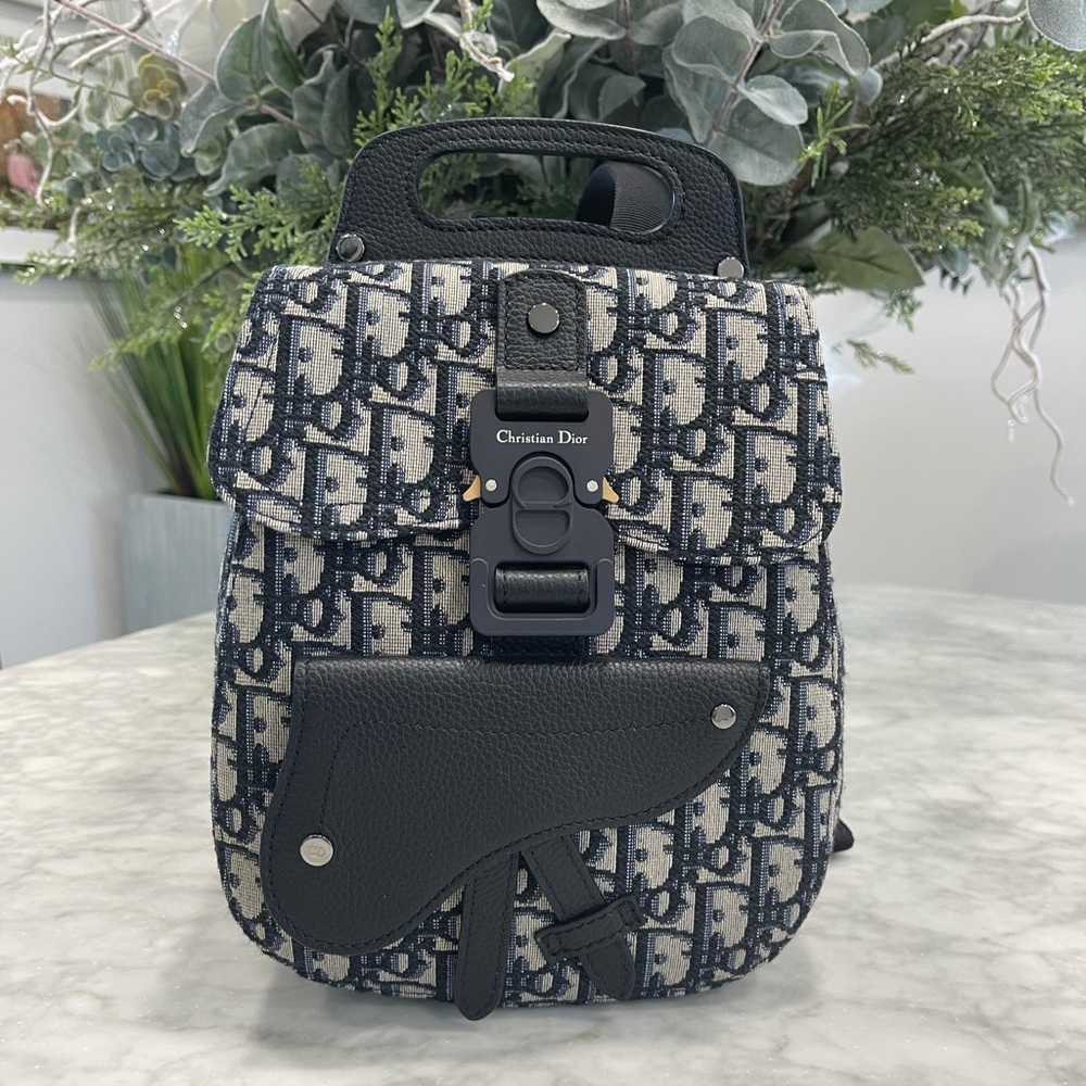 Christian Dior | Mini Saddle Backpack Navy Blue
